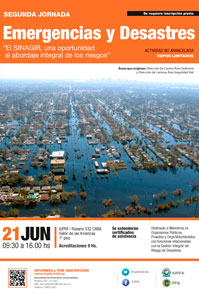 21 DE JUNIO . SEGUNDA JORNADA EN EMERGENCIAS Y DESASTRES